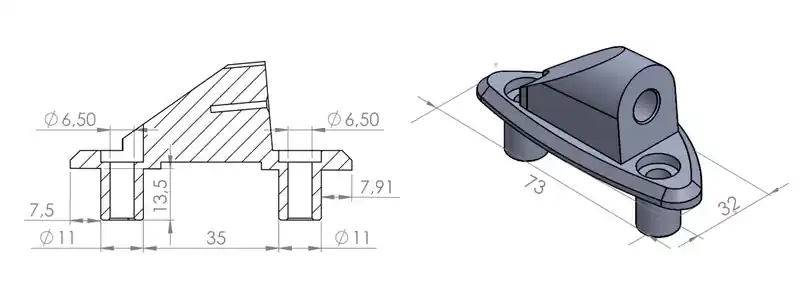 Ajánlat Mirror adaptor PUIG ADAPTER LEFT SIDE FOR FAIRING DAYTONA 675 9572N fekete to fairing