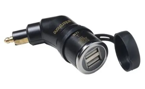 DIN Interphone adapter 2x USB kimenettel motorkerékpárokhoz, 2A Újdonság