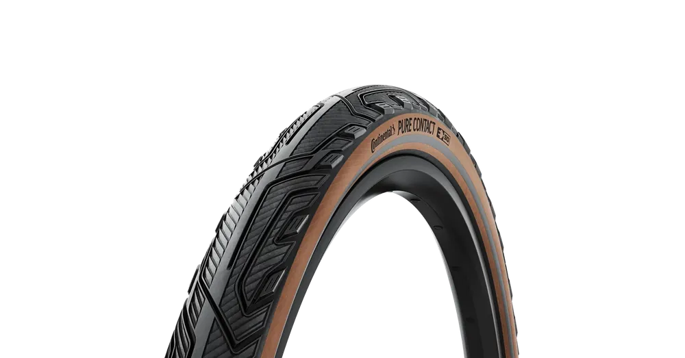 Utolsó esély Continental kerékpáros külső gumi 47-622 Pure CONTACT 28x1,75 fekete/kávébarna, Skin grafit reflektoros, hajtogathatós - 1 éves defektgaranciával