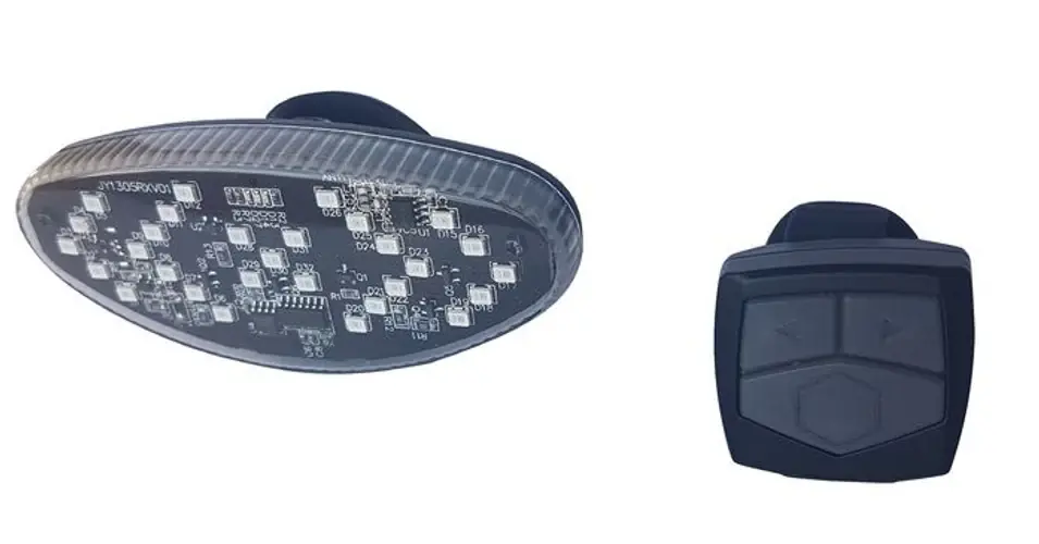 Velotech Index USB-ről tölthető irányjelzős hátsó lámpa, vezeték nélküli vezérléssel, nyeregcsőre Biztonságos fizetés