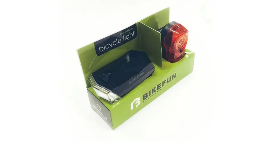 Bikefun Square elemes első és hátsó lámpa szett, 4+3 LED, fekete Biztonságos fizetés
