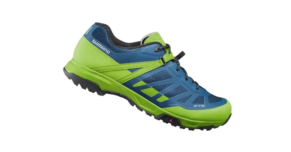 Shimano SH-ET500 trekking/túra kerékpáros cipő, fűzős, neon sárga-türkiz, 43-as Különleges ajánlat