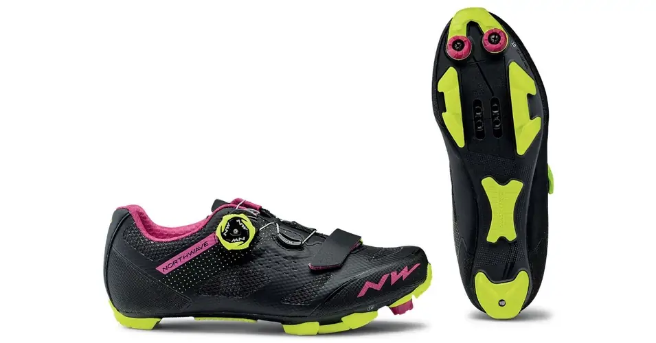 Northwave MTB Razer WMN kerékpáros SPD cipő, fekete-neon sárga-fukszia, 39,5-es Biztonságos vásárlás