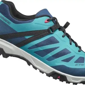 Végkiárusítás Shimano SH-ET500 Női trekking/túra kerékpáros cipő, fűzős, kék, 37-es