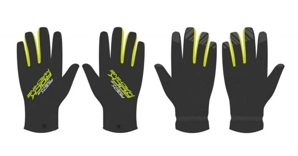 Bestseller Rock Machine Winter Race LF hosszú ujjú téli kerékpáros kesztyű, fekete-zöld, XL-es