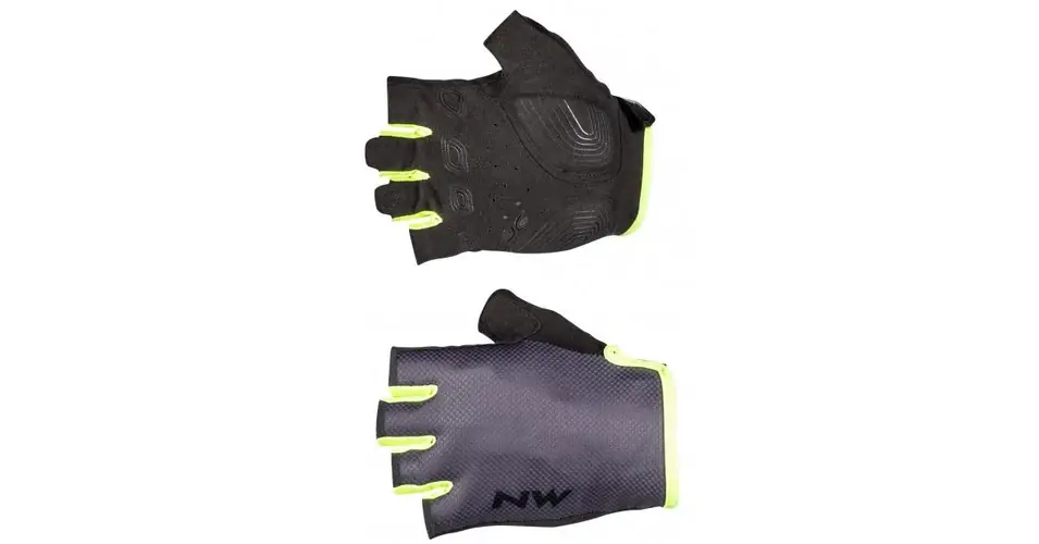 Végkiárusítás Northwave Active rövid ujjú kesztyű, szürke-neon sárga, XL-es méret