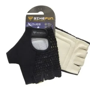 Végkiárusítás Bikefun Knit rövid ujjú kesztyű, kötött, fekete, XS-es méret