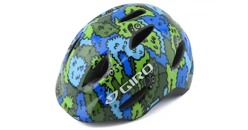 Nézd meg most Giro Scamp MIPS gyerek bukósisak, S-es méret (49-53 cm), kék-zöld figurás