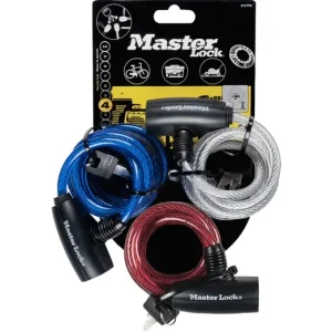 Vásárlói kedvenc Masterlock Lakat 8127 Spirál Kulcsos 180cmx8mm 3db piros-átlát-kék/ 1kulcs
